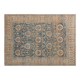 1920s Persian Meshad Botanic Handmade Wool Rug For Sale