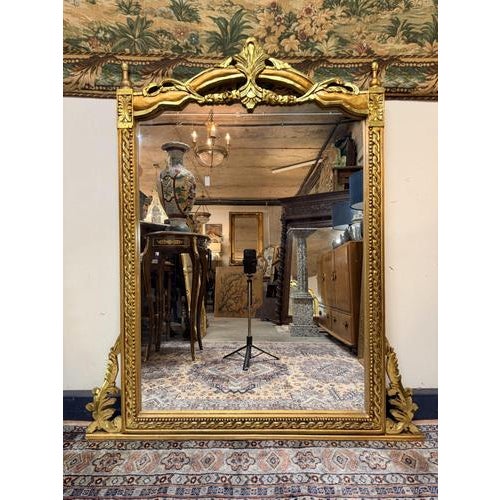 French Louis XV Style Giltwood Overmantle Mirror For Sale - Image 5 of 5