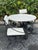 Maison Jansen–Style Vintage Iron & Brass Bistro Set With Marble Top For Sale In Tampa - Image 6 of 7