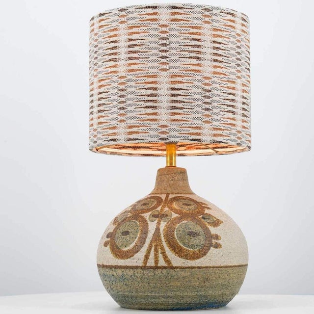 1 of the 2 Soholm Ceramic Table Lamps with Custom Lampshades, Noomi Backhausen, 1960 For Sale - Image 13 of 14
