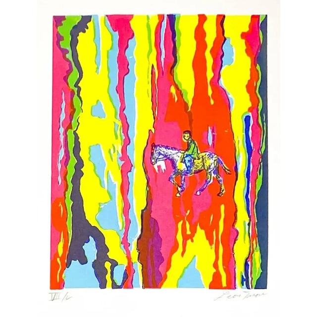 Mid-Century Modern 1960s Leon Tarone Equestrian Serigraph For Sale - Image 3 of 3