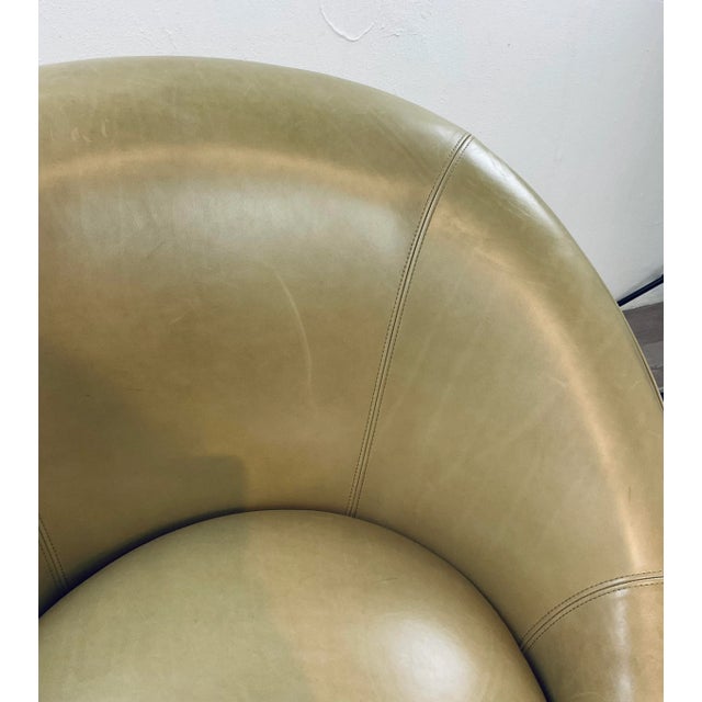 Theodore Alexander Theodore Alexander Modern Light Bronze Leather Arlo Club Chair For Sale - Image 4 of 6