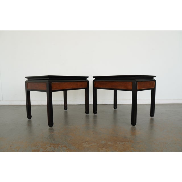 Wood Vintage Century Furniture Ming Chinoiserie Side Table (Set of 2) For Sale - Image 7 of 15