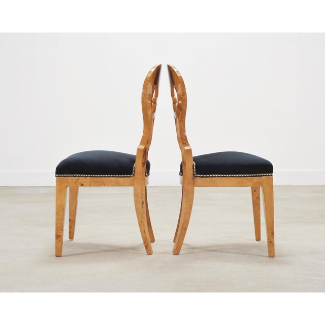Set of Twelve Viennese Biedermeier Style Burlwood Dining Chairs For Sale In Sacramento - Image 6 of 18