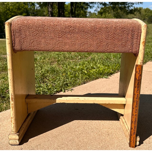1940s Primitive Folk Art Peter Hunt Foot Stool Bench For Sale - Image 15 of 17
