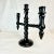 Cinco De Mayo - Vintage Boho Chic Mexican Ebonized Hand-Turned Wood 3-Arm Candelabra. For Sale - Image 6 of 9