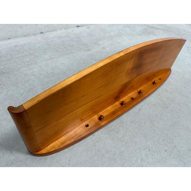 Brown Vintage Wall Shelf with Coat Rack For Sale - Image 8 of 10