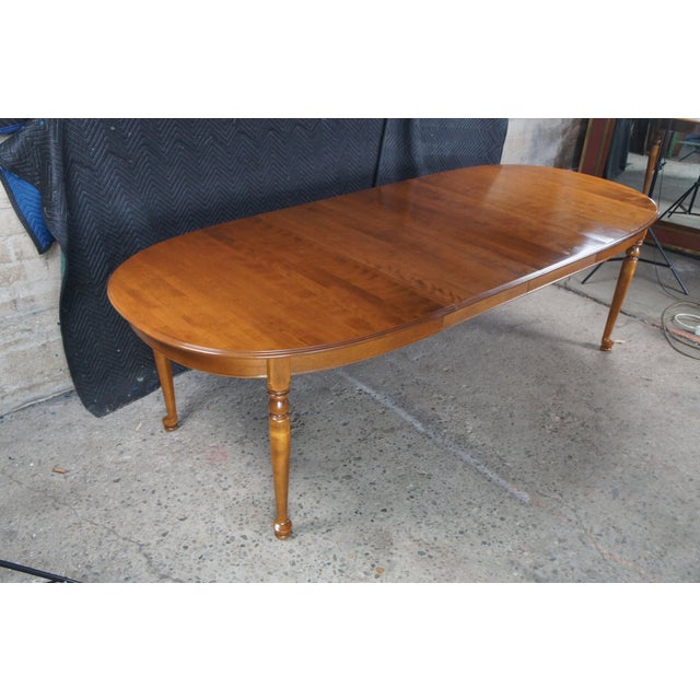 Ethan Allen Heirloom Colonial Early American Maple Spoonfoot Oval Dining Table For Sale - Image 6 of 13