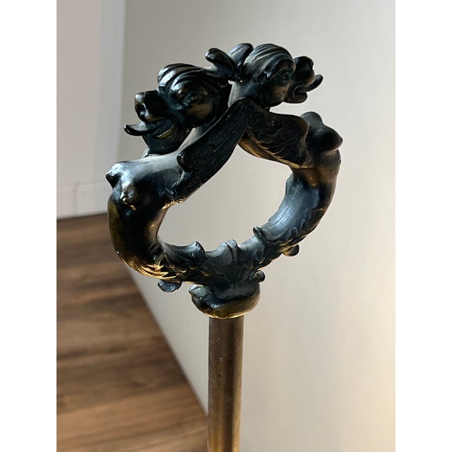 Antique Five Burner Lucerne Whale Oil Lamp With Napoleon I Fireplace Screen Shade For Sale - Image 9 of 13