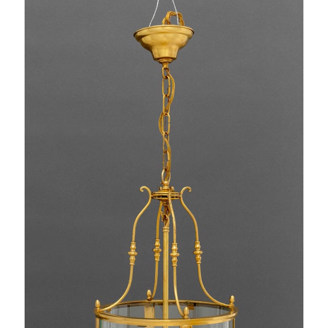 Regency Style Gilt Brass Hanging Lanterns, Pair For Sale - Image 12 of 16