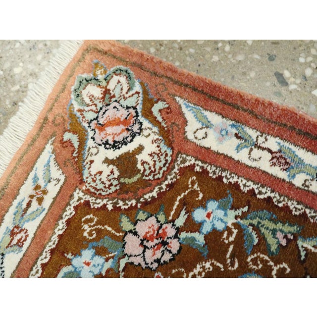 Galerie Shabab Collection Mid-20th Century Persian Quom Silk Rug For Sale - Image 4 of 6