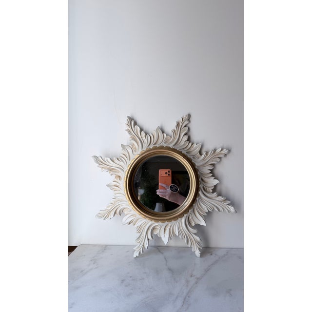 Vintage 1970s Italian Baroque Sunburst Wall Mirror by Euromarchi s.r.l. For Sale - Image 14 of 16