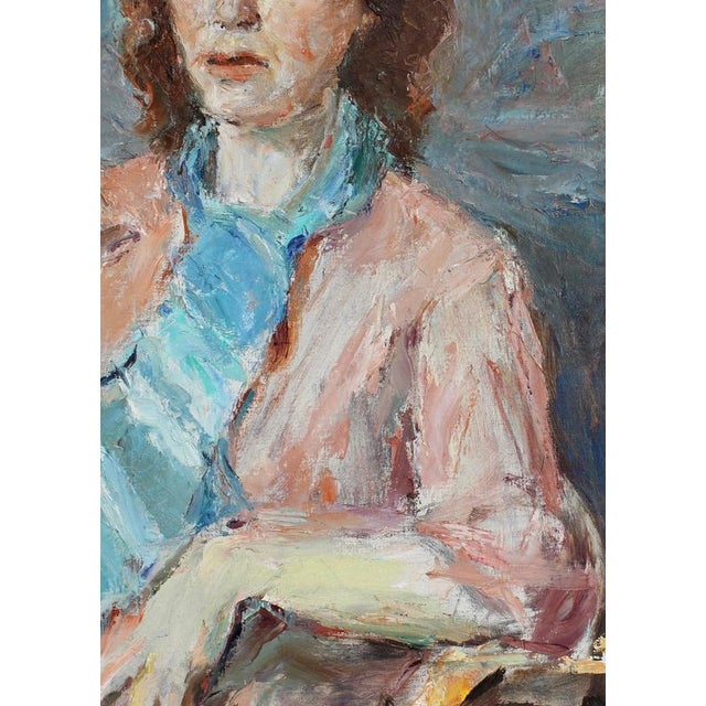 Carlo Striccoli, Woman Alone with Her Thoughts', 1960s, Oil on Canvas For Sale - Image 7 of 18