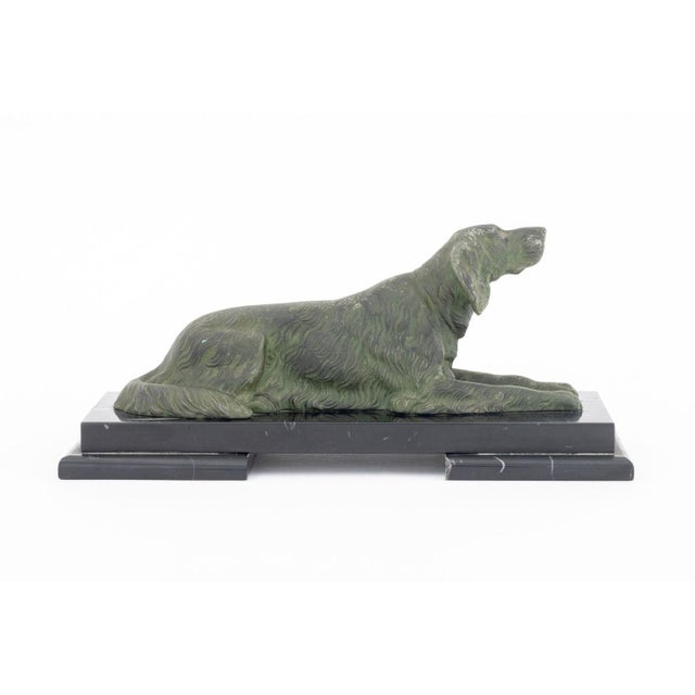 Setter Verdigris Patinated Spelter Sculpture For Sale In New York - Image 6 of 8