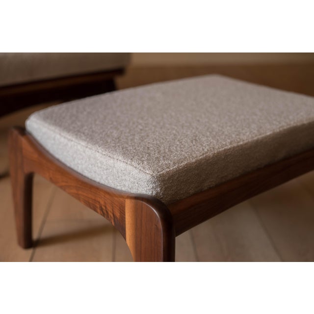 Vintage Sculptural Walnut Wingback Lounge Chair and Ottoman by Adrian Pearsall For Sale - Image 9 of 18