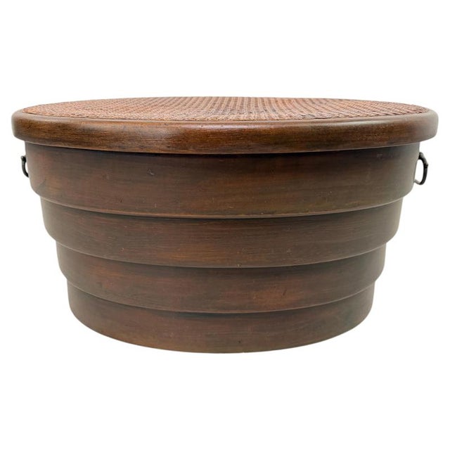 Antique Bentwood Laundry Basket with Rattan Lid from Gebrüder Thonet, 1895 For Sale - Image 14 of 14