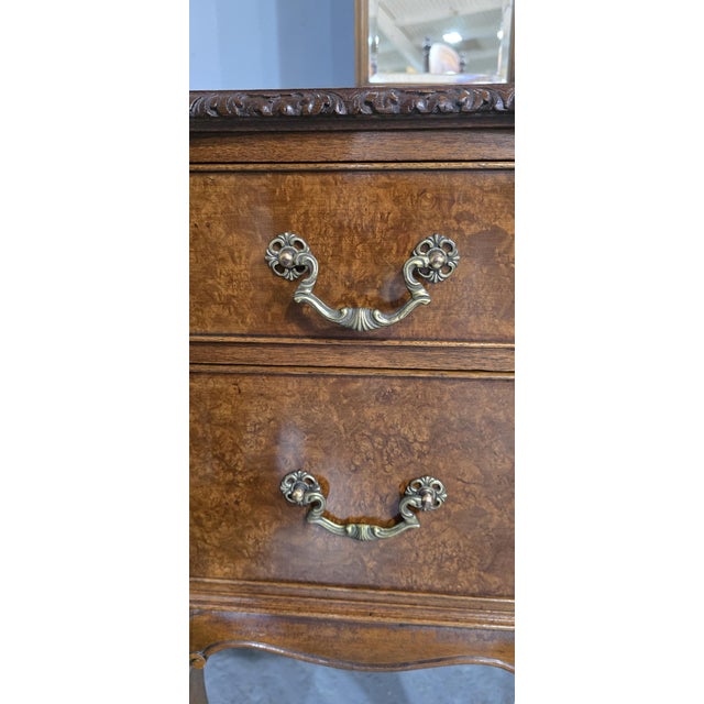 Queen Anne Burr Walnut Dressing Table, 1920 For Sale - Image 14 of 18