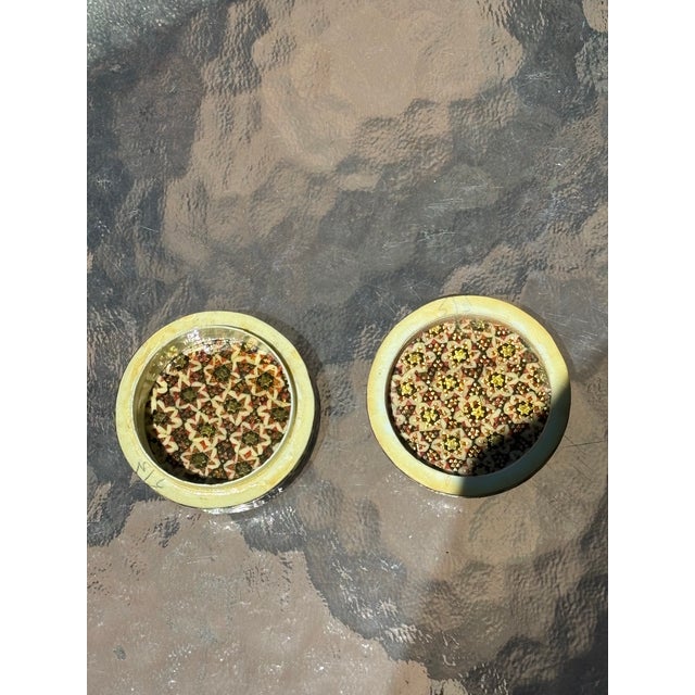 Khatham Persian Trinket Box wood inlay Moorish micro mosaic marquetry using a technique of inlaying delicate pieces of...