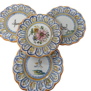 Charming Set of Hand Painted Vintage Wall Plates From Spain - Set of 4 For Sale