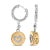 18K Yellow Gold Plated .925 Sterling Silver 1/8 Cttw Diamond Heart Medallion Drop and Dangle Earring (I-J Color, SI1-SI2 Clarity) For Sale