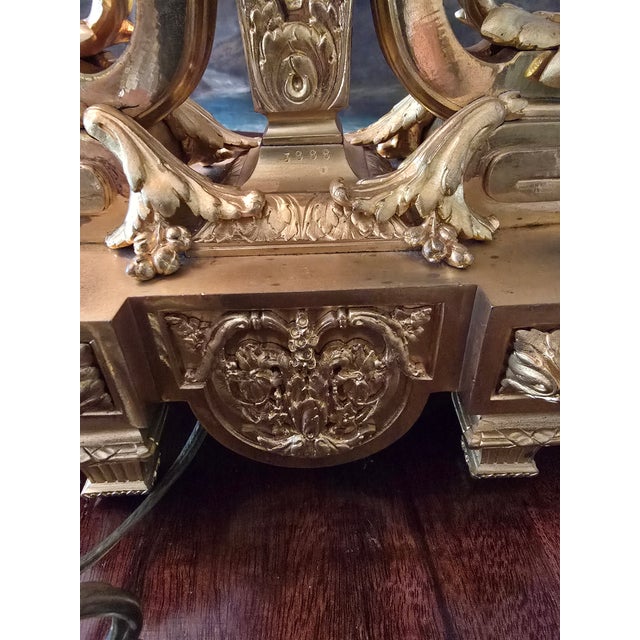 Antique Louis Xv Royal Bronze Pair Gilded Lamps Candleabra - a Pair For Sale - Image 17 of 17