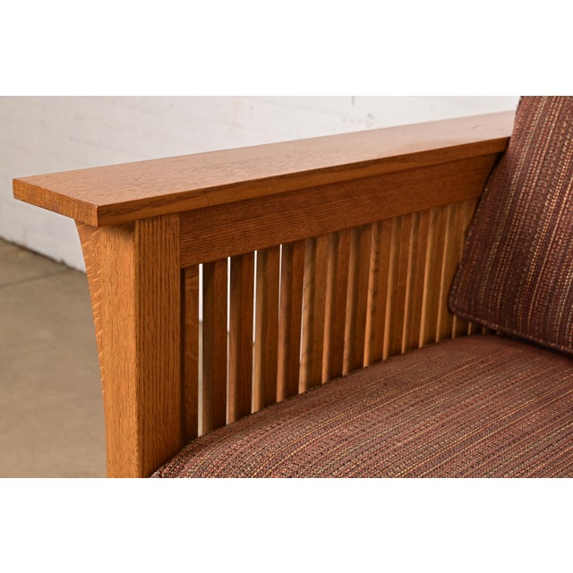 Stickley Mission Oak Arts and Crafts Spindle Sleeper Sofa For Sale - Image 9 of 18