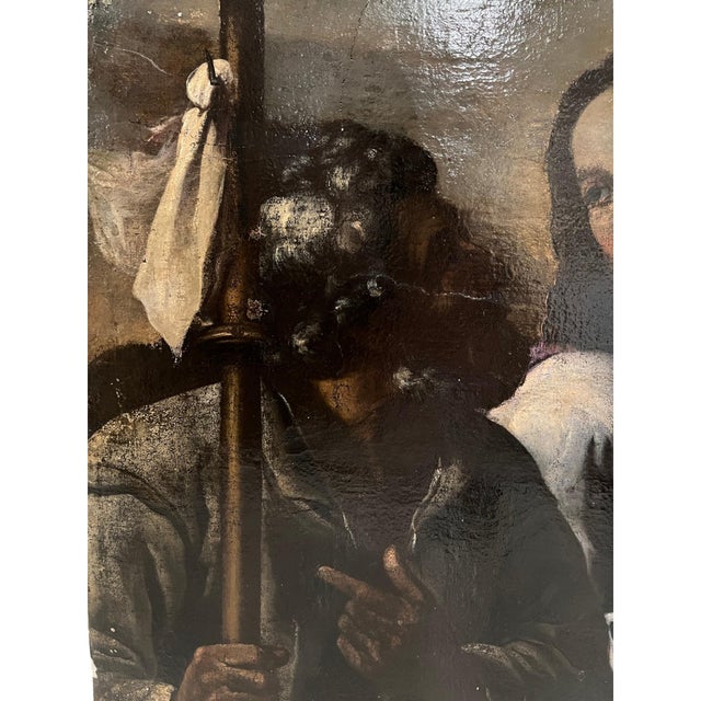 17th Century 17th Century Venetian Painting of Jesus and Emanus Pilgrims For Sale - Image 5 of 6