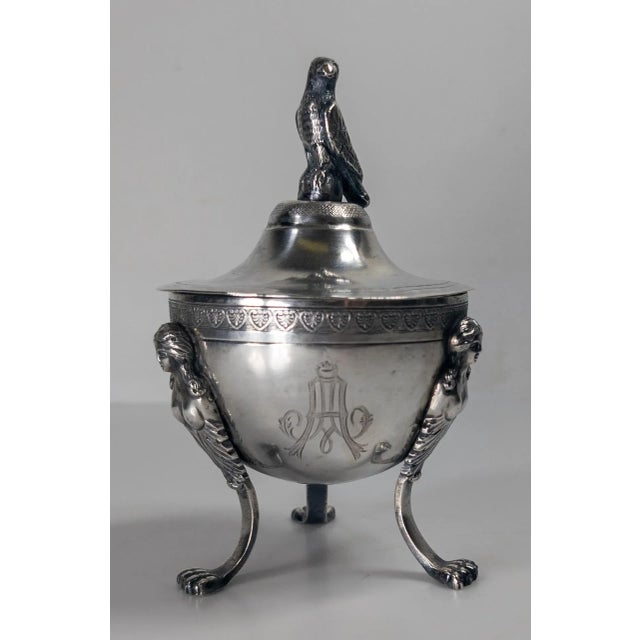 19th Century German Hanau 900 Silver Bowl With Figures and Eagle Finial For Sale In New York - Image 6 of 18