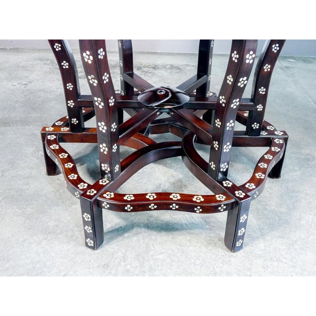 Inlaid Wood and Marble Table, China, 1800s For Sale - Image 9 of 10