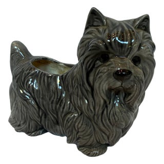 1940s Porcelain Yorkie Planter For Sale