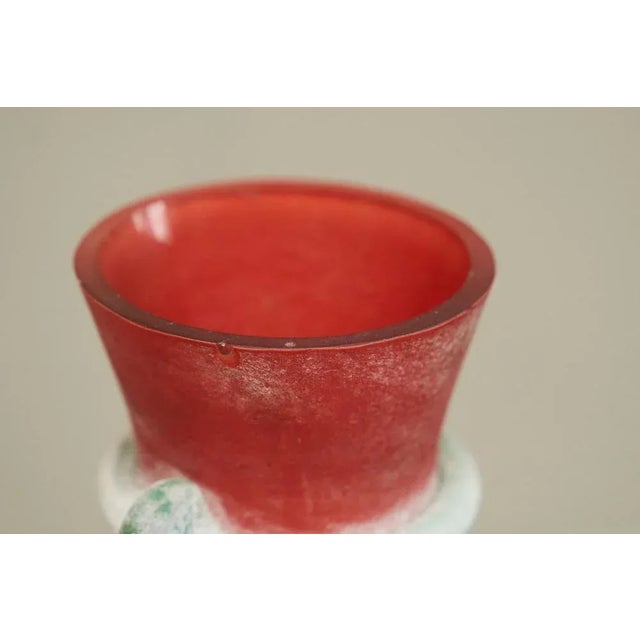 Green Italian Vase in Red and Green, 1940s For Sale - Image 8 of 13
