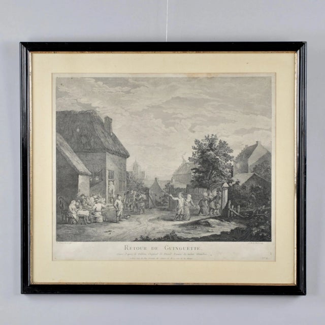 David Teniers, Return from the Tavern, 18th Century, Engraving For Sale - Image 4 of 4