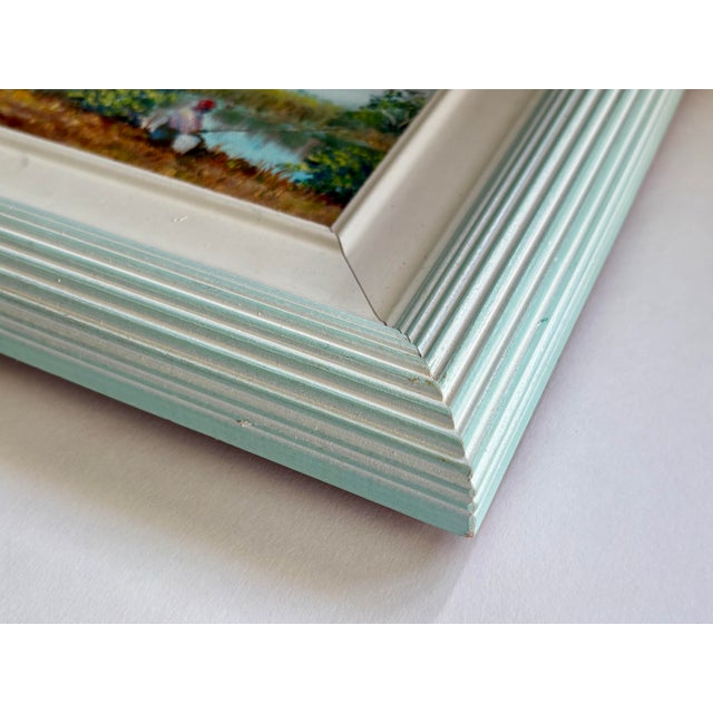 1970s 1970s Original Carolton Barron Florida Marsh Landscape Painting in Light Blue Frame For Sale - Image 5 of 9