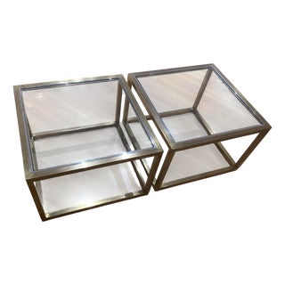 Glass Tables, 1970s, Set of 2 For Sale