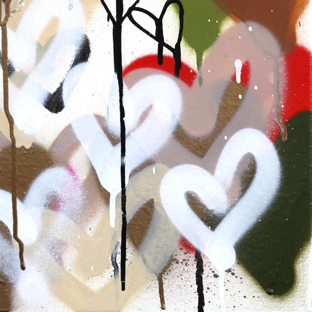 2020s The Golden Garden - Original Abstract Garden Graffiti Mixed Media Painting on Canvas by Amber Goldhammer For Sale - Image 5 of 9