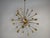 Italian-designed Stilnovo-style Sputnik chandelier, made of brass with Murano glass tips. Up to 250V (Europe/UK...