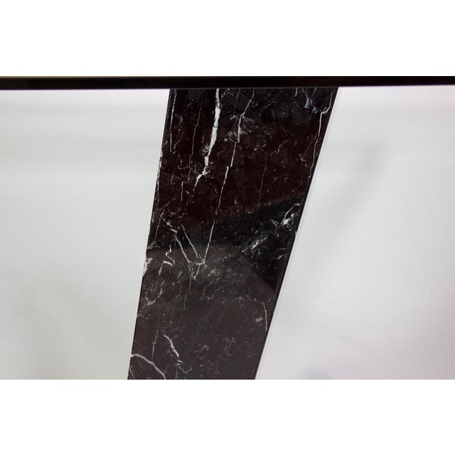 Glass Modern Rectangular Glass Dining Table with Marble Base, 1970s For Sale - Image 7 of 15