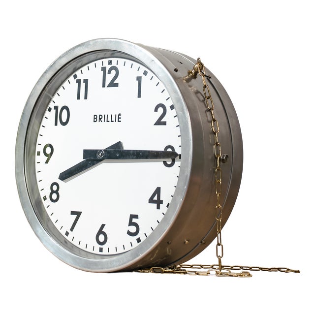 Vintage French Station Clock, 1950s For Sale