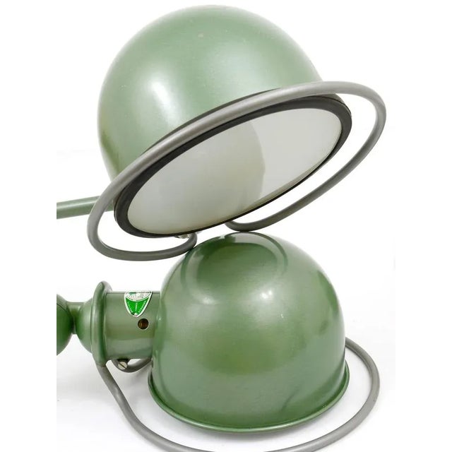 Green clamp lamp by Jean Louis Domecq for Jielde Lyon/France. Unrestored vintage originals from the 1950s. They will be...