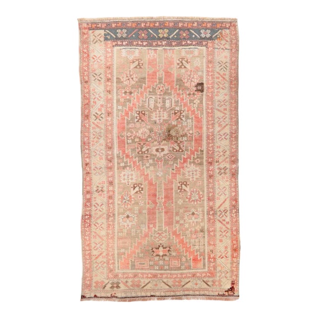 Washed Out Vintage Caucasian Rug For Sale