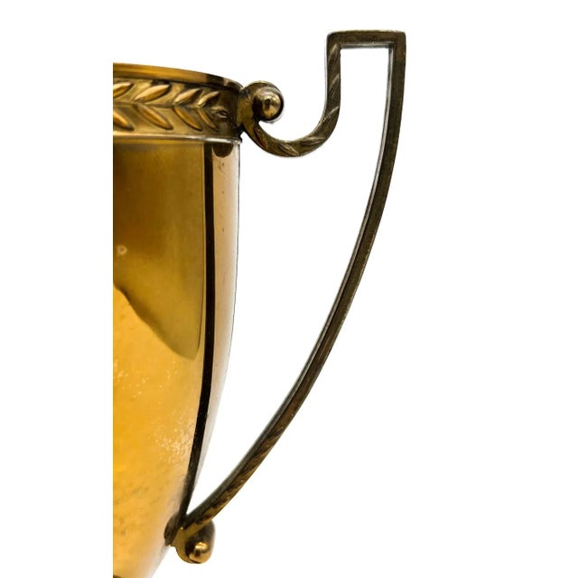 Mid-Century Brass Trophy Cup – Arlen Trophy Co., Brooklyn Ny – Double-Handled Laurel Urn – Mid-Century / Neoclassical Revival For Sale In Houston - Image 6 of 13