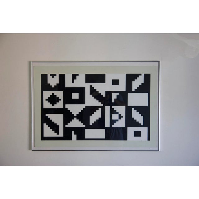 Printmaking Materials Circa 1970 "Colors of Love" Abstract Signed Lithograph by Agam Yaacov, Framed For Sale - Image 7 of 7