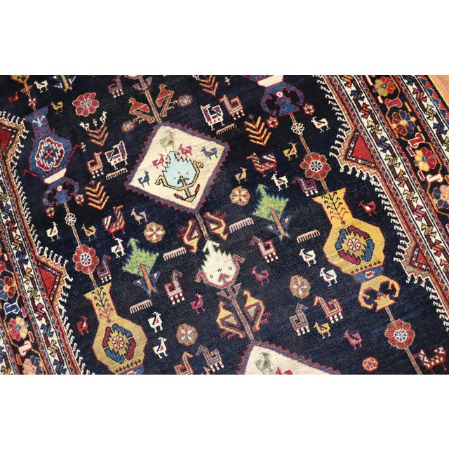 Antique Zabihi Collection Persian Shiraz Gallery Size Rug - 4'11" x 11'8" For Sale - Image 11 of 12