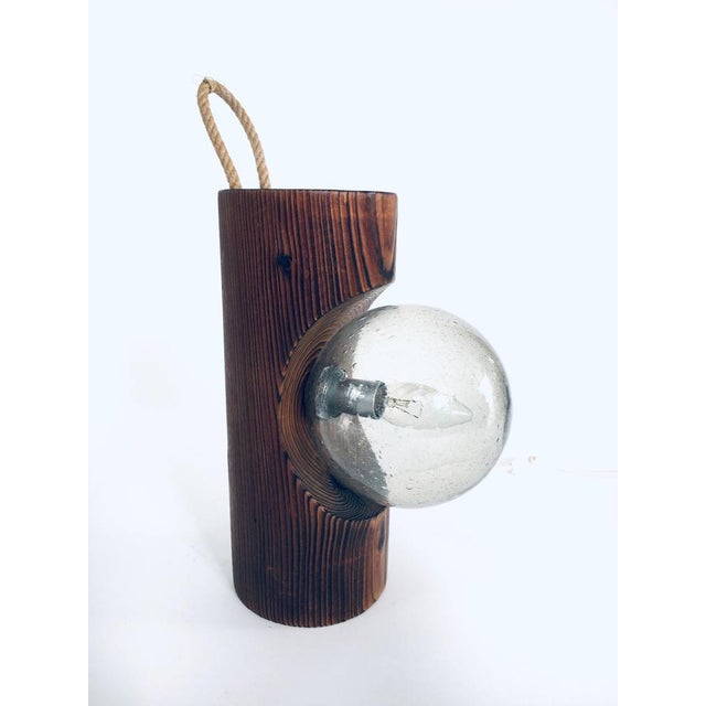 Brutalist Wooden Table or Wall Lamp attributed to Temde Leuchten, Switzerland, 1960s For Sale - Image 18 of 18