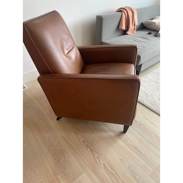 Modern Room & Board Leather Recliner For Sale - Image 3 of 4