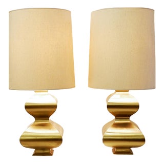 Brass Table Lamps, 1970s, Set of 2 For Sale