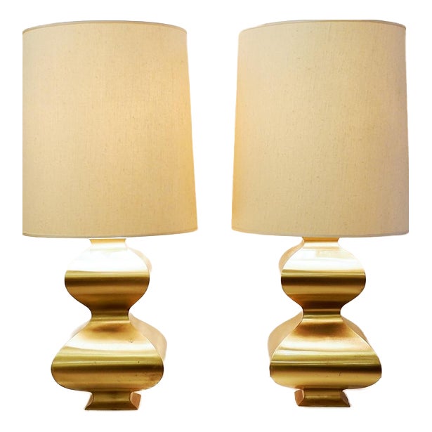 Brass Table Lamps, 1970s, Set of 2 For Sale