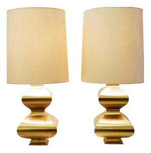 Brass Table Lamps, 1970s, Set of 2