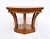 A 1960's side or end table by Tomlinson Furniture of fiery Pecan & Mahogany inlay woods in the Hexagon form. An unusual...