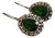 Sterling Silver / Green Rhinestone Teardrop Earrings For Sale